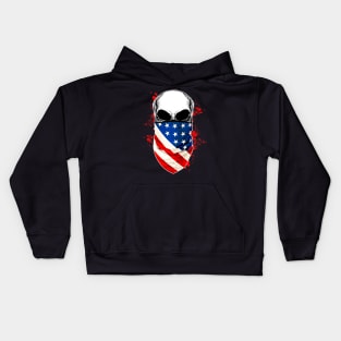 skull bandanas american usa flag Kids Hoodie